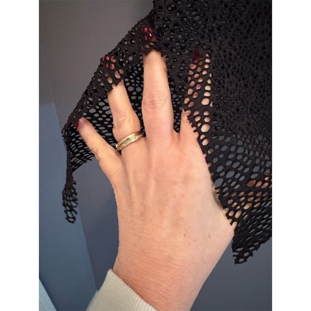 Mossimo Swim Cover Up Dress Womens Size S Black Mesh Sheer V-Neck - Picture 2 of 5